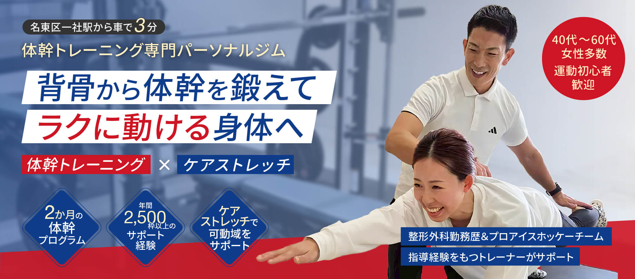 身体の土台から整えて鍛えるパーソナルジム